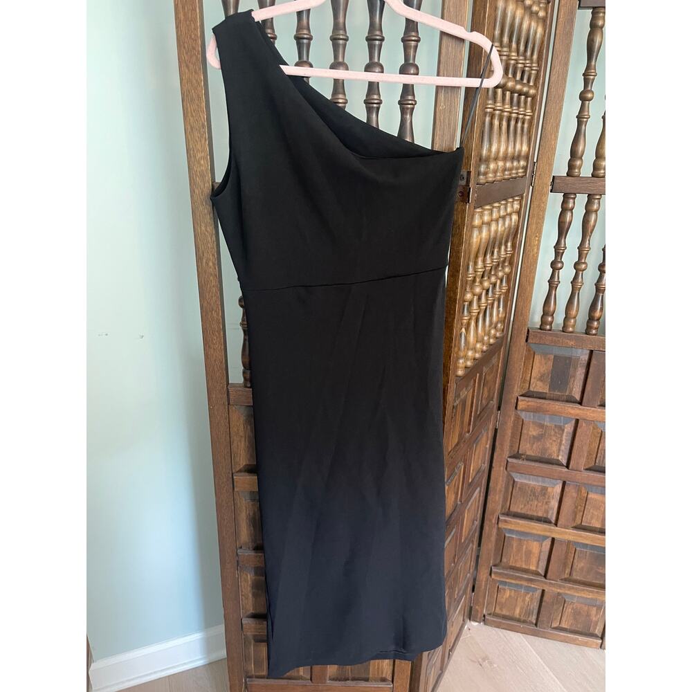 NWT Billy J‎ Alaina Midi Dress Black Side Slit Cocktail Event Classic Womens 12 - Picture 4 of 9